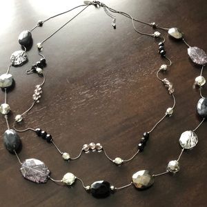 Black and Gray Beaded Necklace